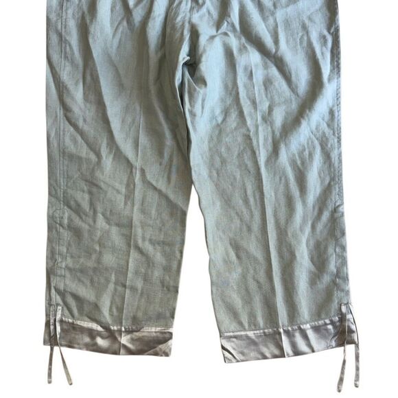 Debra Deroo Womens Mint 100% Linen Cinched Pant - Size Medium - Picture 7 of 7